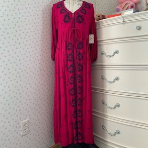 Free People V Embroidered Maxi Dress